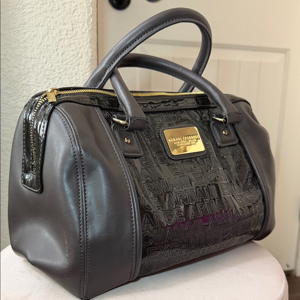 Armani Exchange brown and gold hardware Handbag